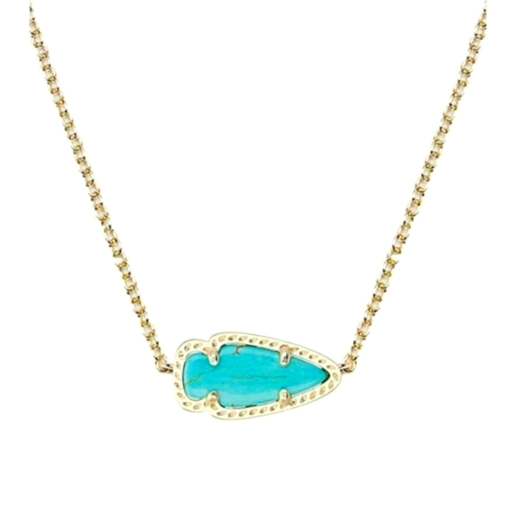 Kendra Scott Turquoise Skylie Necklace in Gold